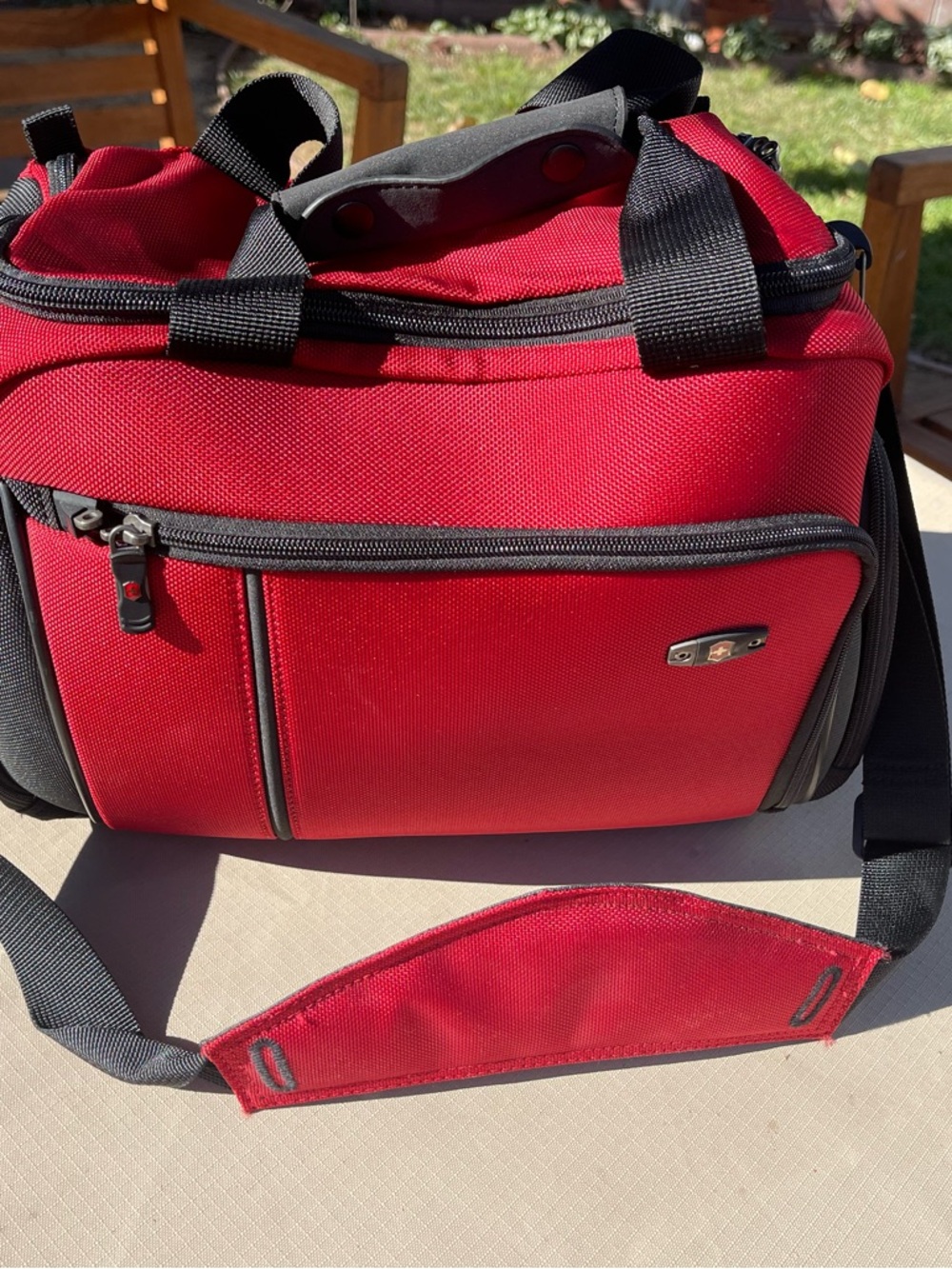 VICTORINOX Red Carry-On Bag w/ Detachable Shoulder Strap
